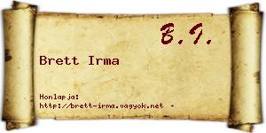 Brett Irma névjegykártya